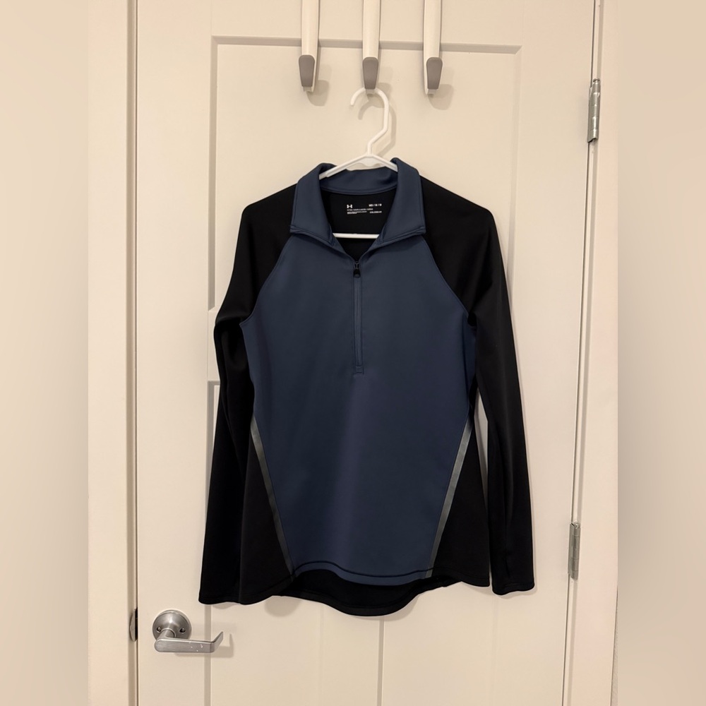 Under Armour ColdGear 1/4 Zip Pullover – Navy, Silver & Black – Women’s Medium